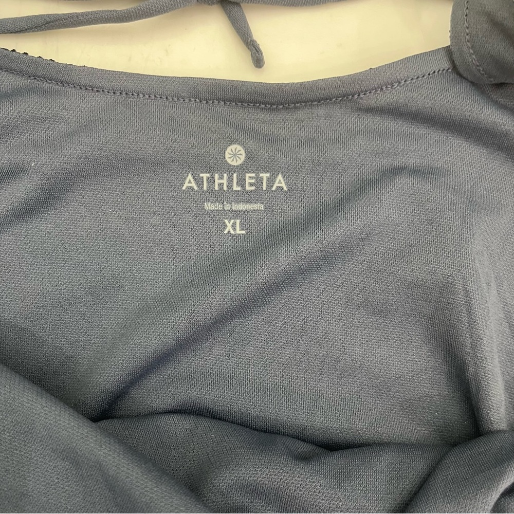 Athleta Black Blue Grey Lace Adjustable Stretch Women's Sporty Casual Tank Dress - Picture 2 of 13